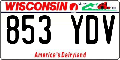 WI license plate 853YDV