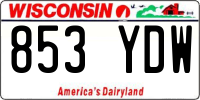 WI license plate 853YDW