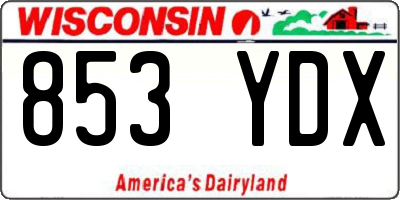 WI license plate 853YDX