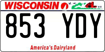 WI license plate 853YDY