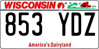 WI license plate 853YDZ