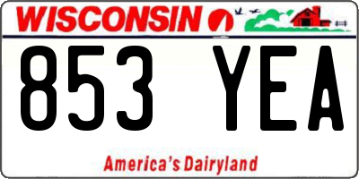 WI license plate 853YEA