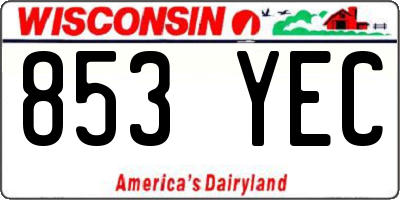 WI license plate 853YEC