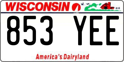 WI license plate 853YEE
