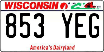 WI license plate 853YEG