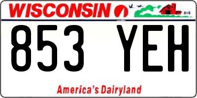 WI license plate 853YEH