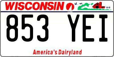 WI license plate 853YEI