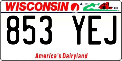 WI license plate 853YEJ