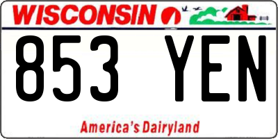 WI license plate 853YEN