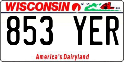 WI license plate 853YER