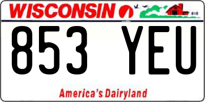 WI license plate 853YEU