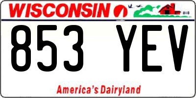 WI license plate 853YEV