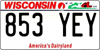 WI license plate 853YEY
