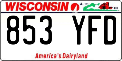 WI license plate 853YFD