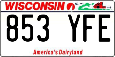 WI license plate 853YFE