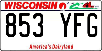 WI license plate 853YFG