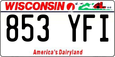 WI license plate 853YFI