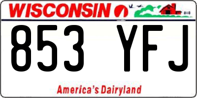 WI license plate 853YFJ