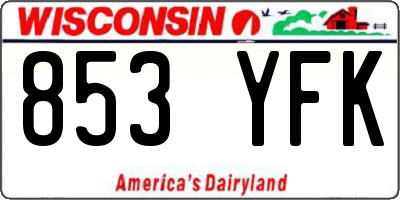 WI license plate 853YFK