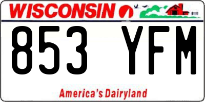 WI license plate 853YFM