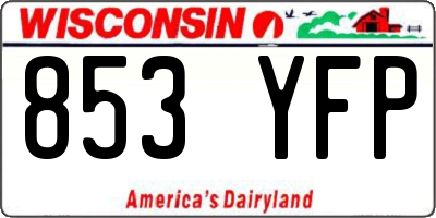 WI license plate 853YFP
