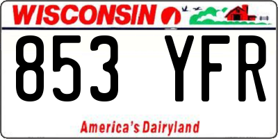 WI license plate 853YFR