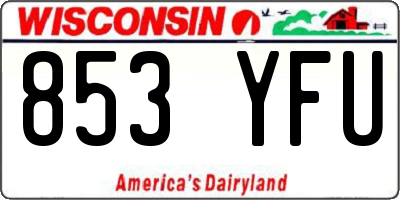 WI license plate 853YFU