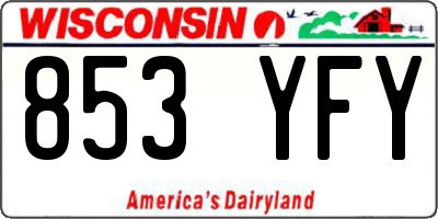 WI license plate 853YFY