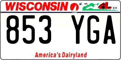 WI license plate 853YGA