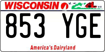 WI license plate 853YGE