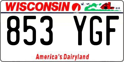 WI license plate 853YGF