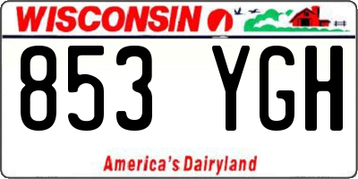 WI license plate 853YGH
