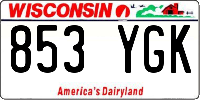 WI license plate 853YGK