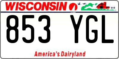 WI license plate 853YGL