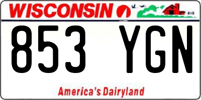 WI license plate 853YGN