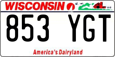 WI license plate 853YGT