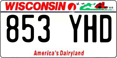 WI license plate 853YHD