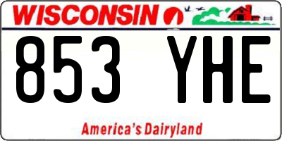 WI license plate 853YHE