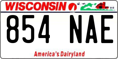 WI license plate 854NAE