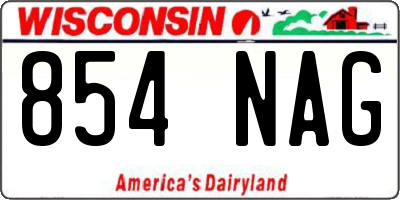 WI license plate 854NAG