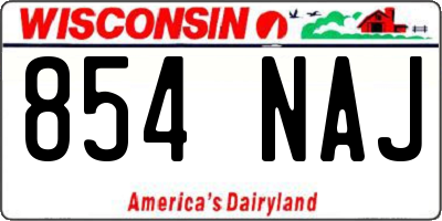 WI license plate 854NAJ