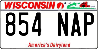 WI license plate 854NAP