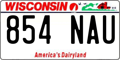 WI license plate 854NAU