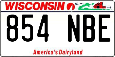 WI license plate 854NBE