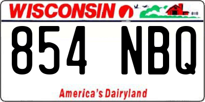WI license plate 854NBQ