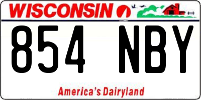 WI license plate 854NBY