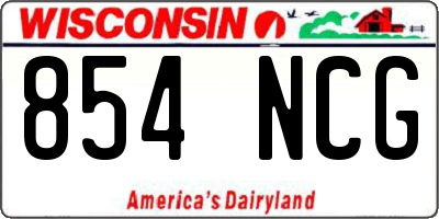 WI license plate 854NCG