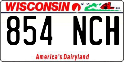 WI license plate 854NCH