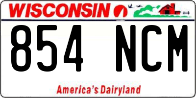 WI license plate 854NCM