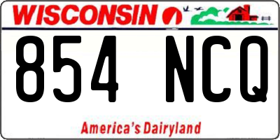 WI license plate 854NCQ